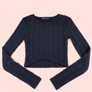 Zara Black Long Sleeve Top